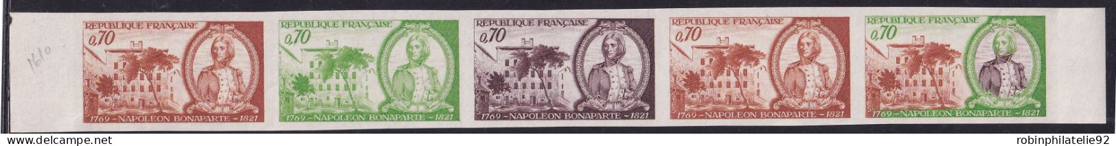 France Essais De Couleur N°1610 Napoléon Bonaparte Bande De 5 Bdf Qualité:** - Other & Unclassified