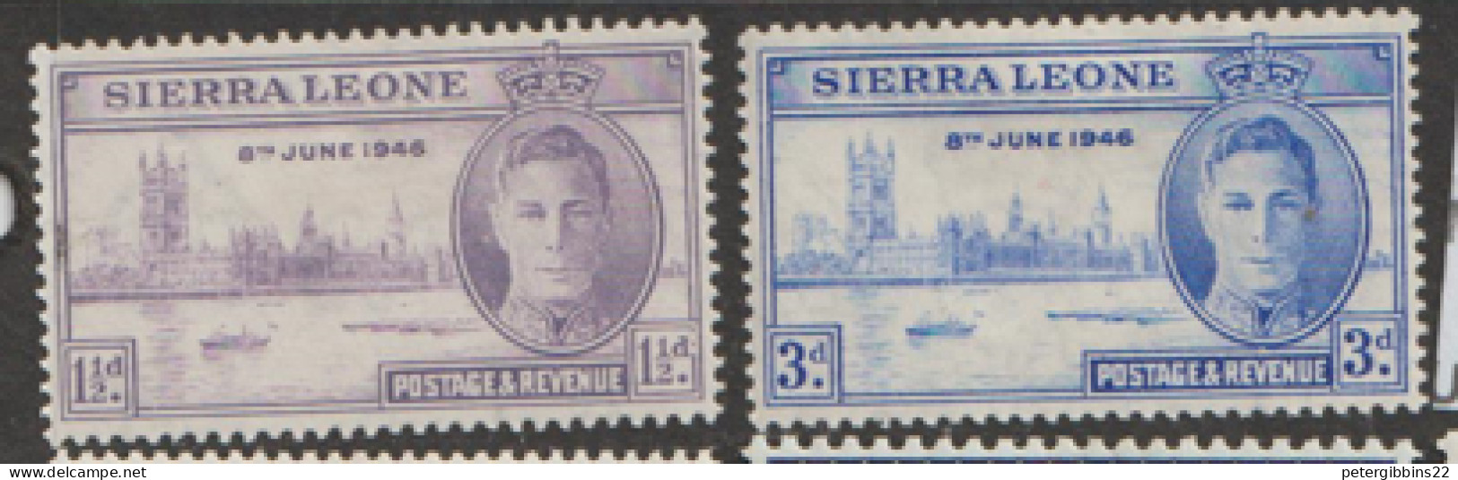 Sierra  Leone   1946  SG  201-2  Victory Mounted Mint - Sierra Leone (...-1960)