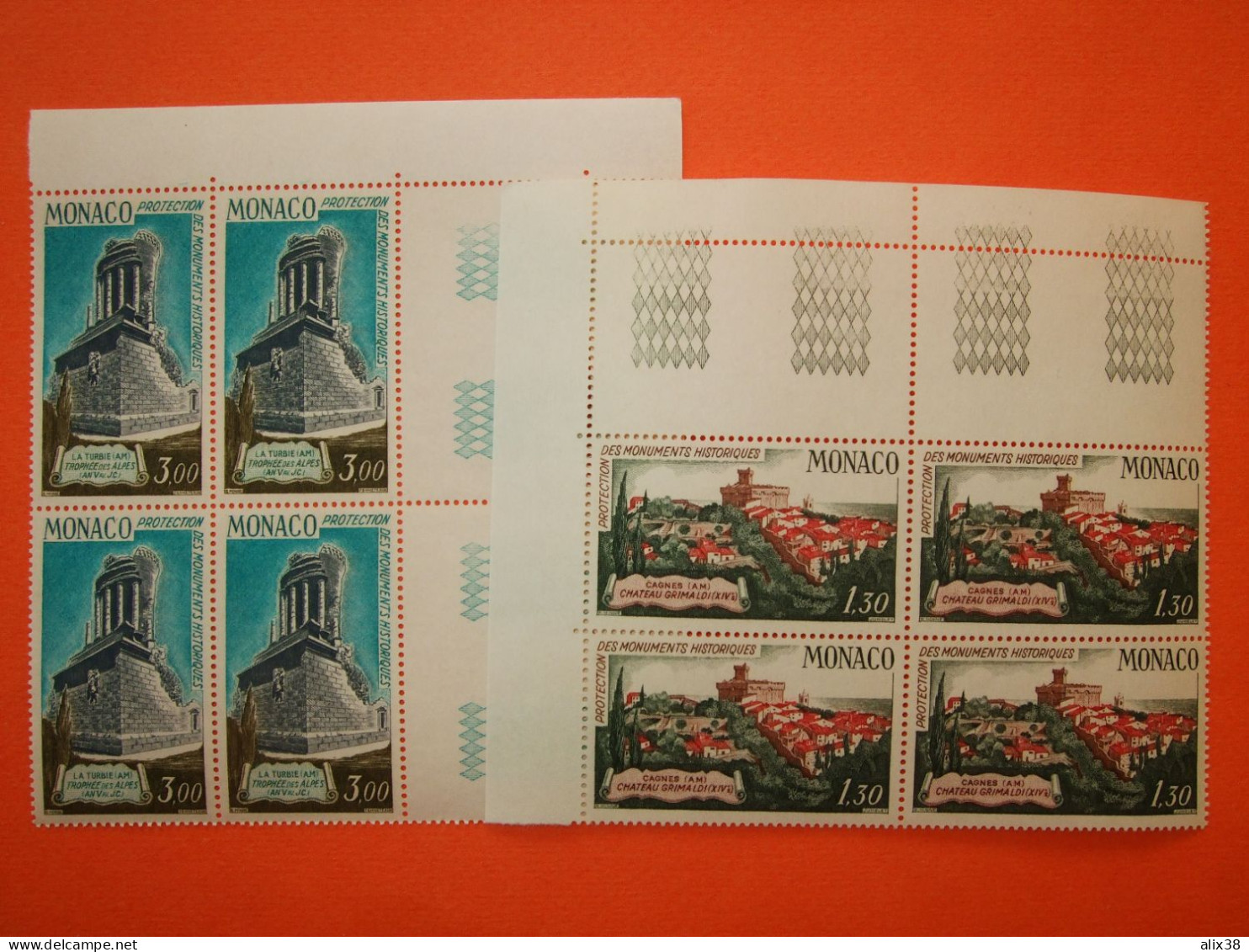 MONACO 1971-Série N°851/54 Monuments Historiques En 4 Blocs De 4 **.  Superbe - Sonstige & Ohne Zuordnung