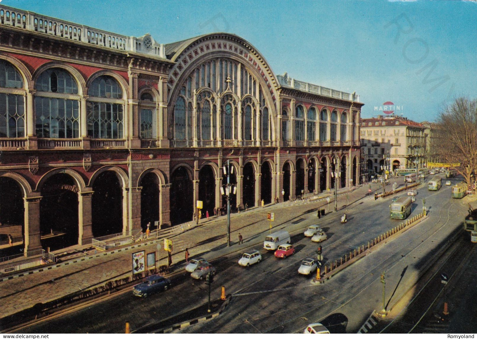 CARTOLINA  TORINO,PIEMONTE-STAZIONE FERROVIARIA DI PORTA NUOVA E CORSO VITTORIA EMANUELE-BELLA ITALIA,NON VIAGGIATA - Stazione Porta Nuova