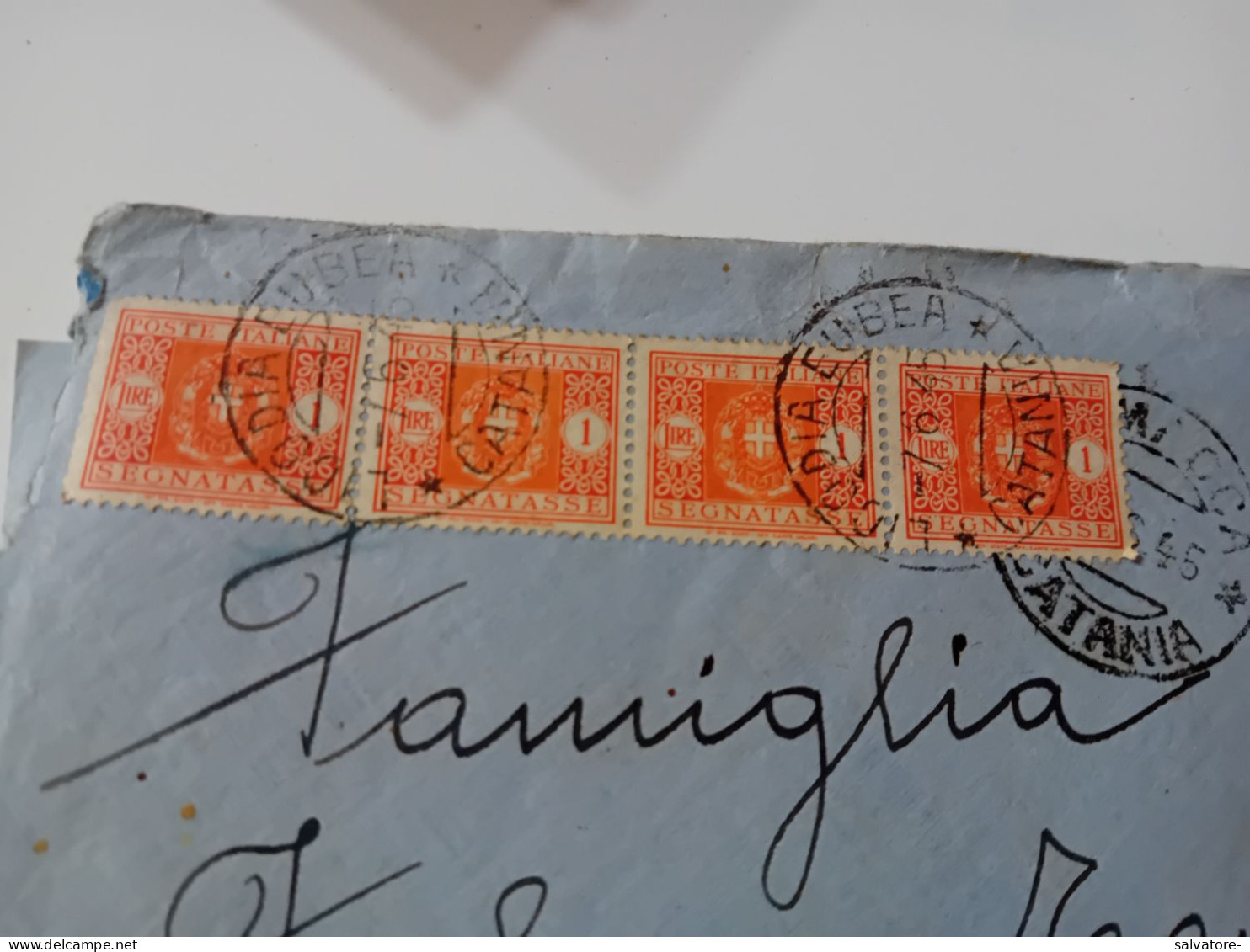 LETTERA TASSATA CON 4 SEGNATASSE DA 1 LIRA 1945 - Postage Due