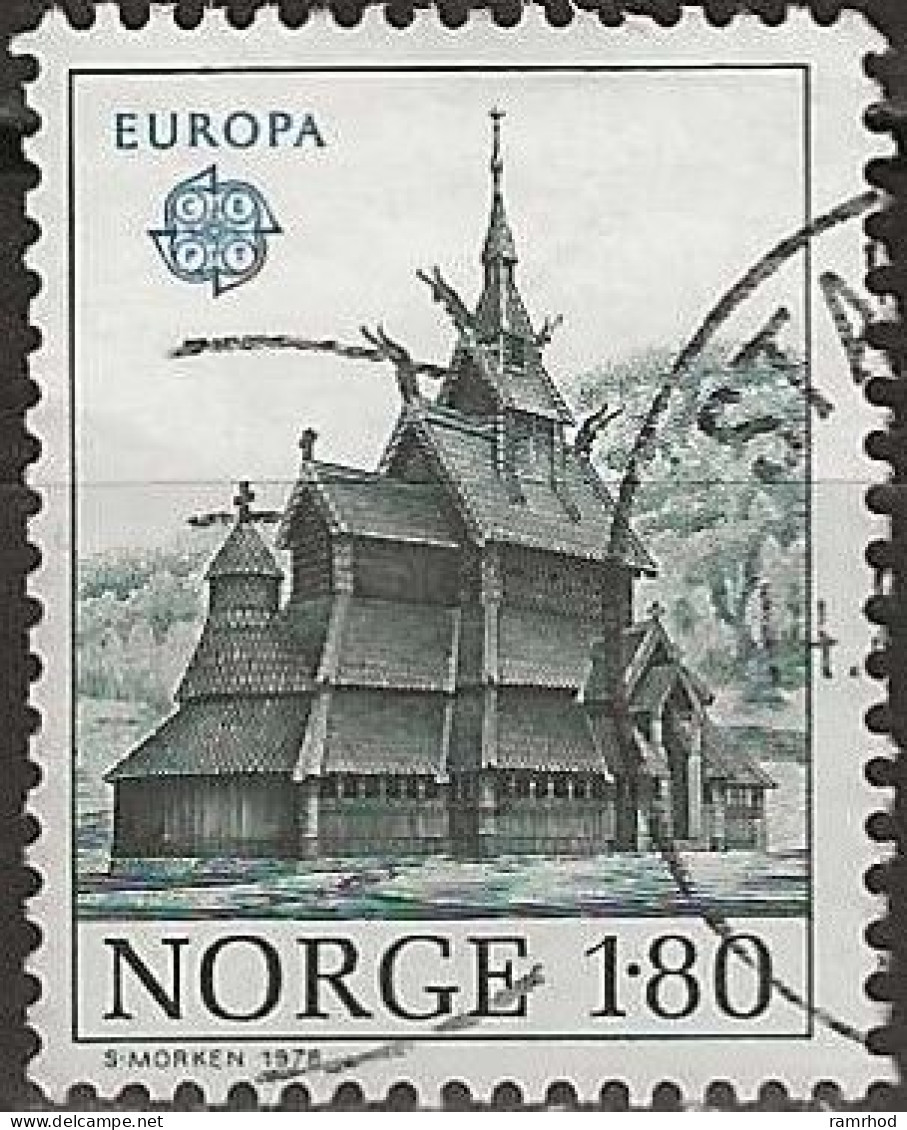 NORWAY 1978 Europa - 1k.80, Borgund Stave Church, Sogn FU - Used Stamps