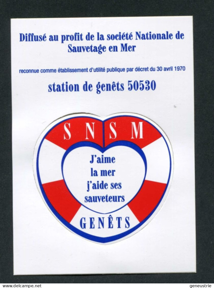 Sticker Autocollant Forme De Coeur Dans Encart SNSM - Sauveteurs En Mer - Station De Genêts - Baie Du Mont Saint Michel - Navy