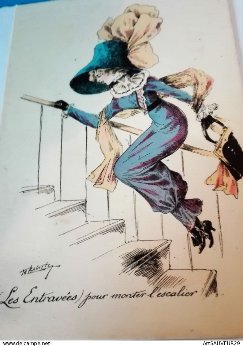 CARTE POSTALE MODE ILLUSTRATEUR ROBERTY LES ENTRAVEES POUR MONTER L'ESCALIER 1905 - Mecki