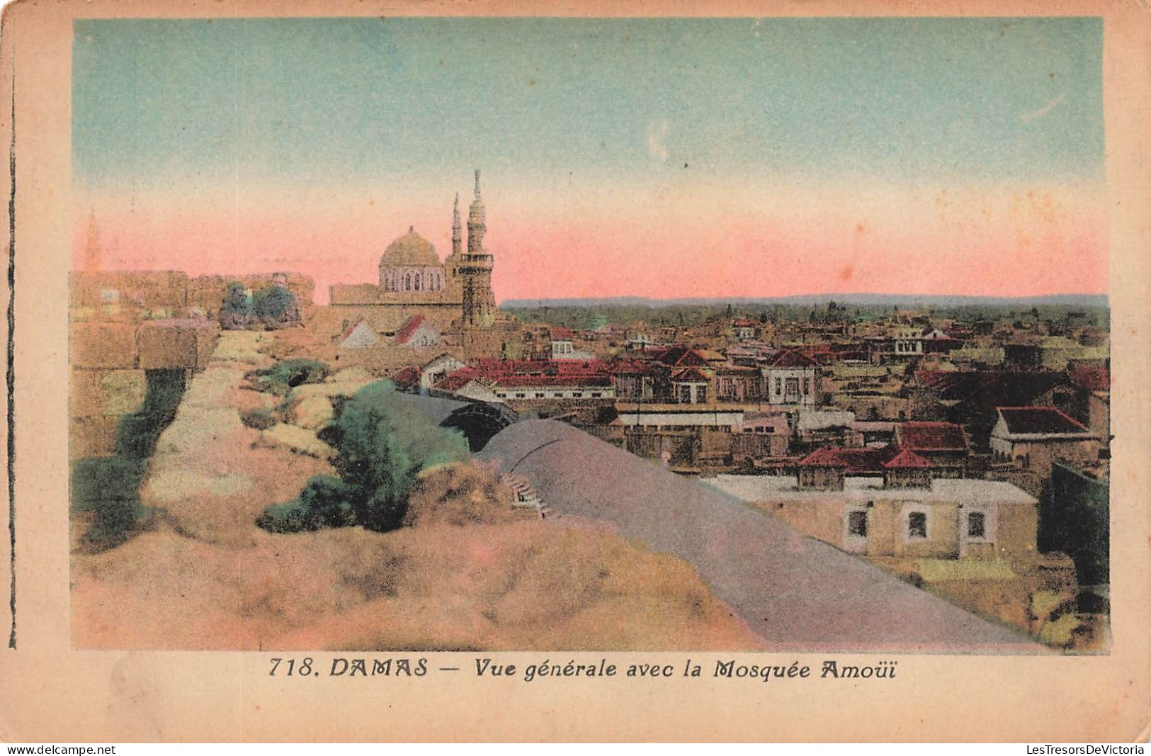 SYRIE - Damas - Vue Générale De La Ville Avec La Mosquée Amouï - Colorisé - Carte Postale Ancienne - Siria