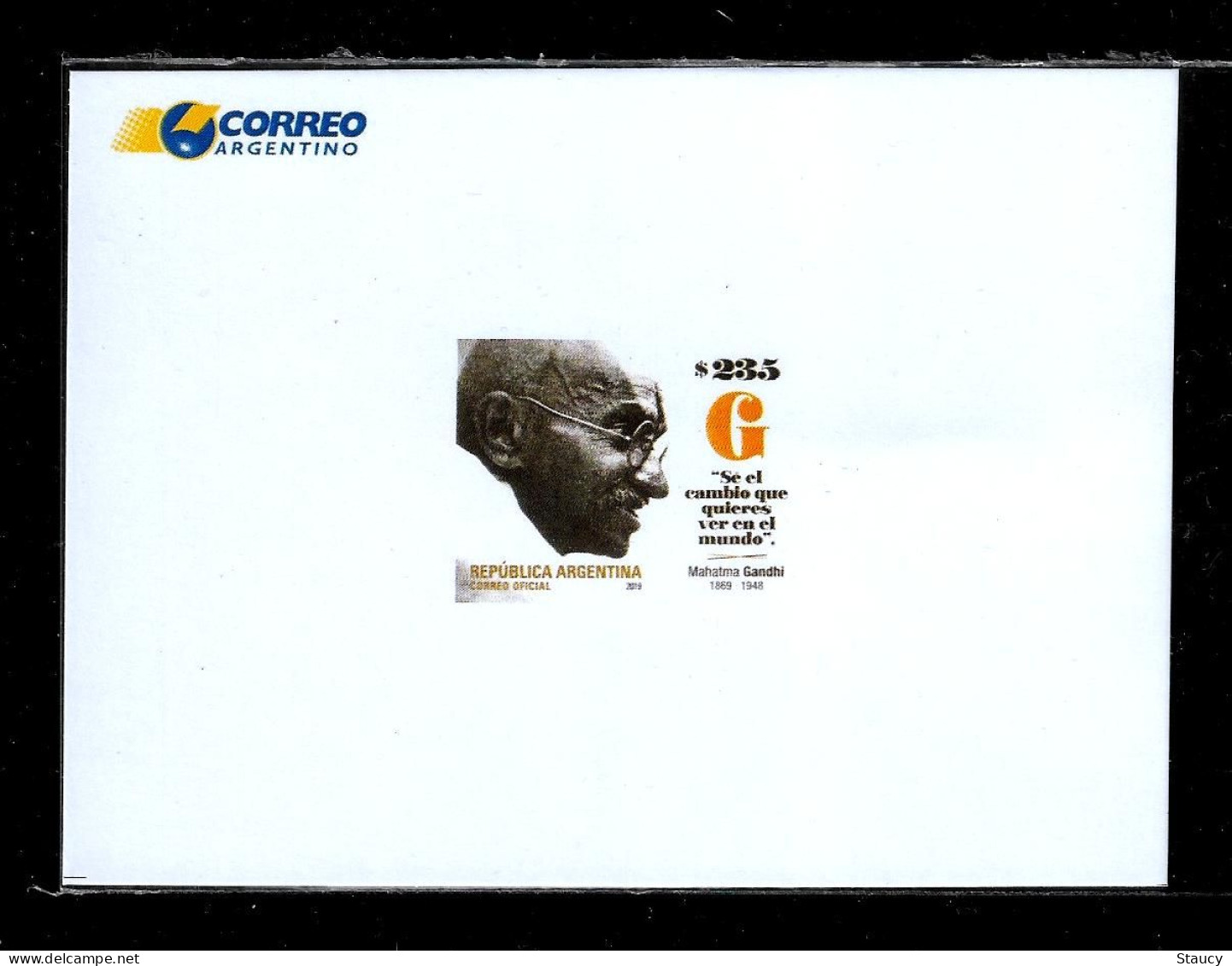 ARGENTINA 2019 - 150th Birth Anniversary Of Mahatma Gandhi - "DELUXE PROOF" / DIE CARD As Per Scan Only One Available - Mahatma Gandhi