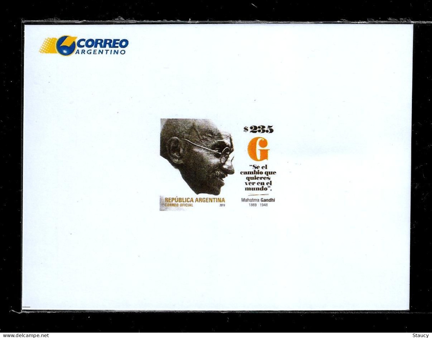 ARGENTINA 2019 - 150th Birth Anniversary Of Mahatma Gandhi - "DELUXE PROOF" / DIE CARD As Per Scan Only One Available - Neufs