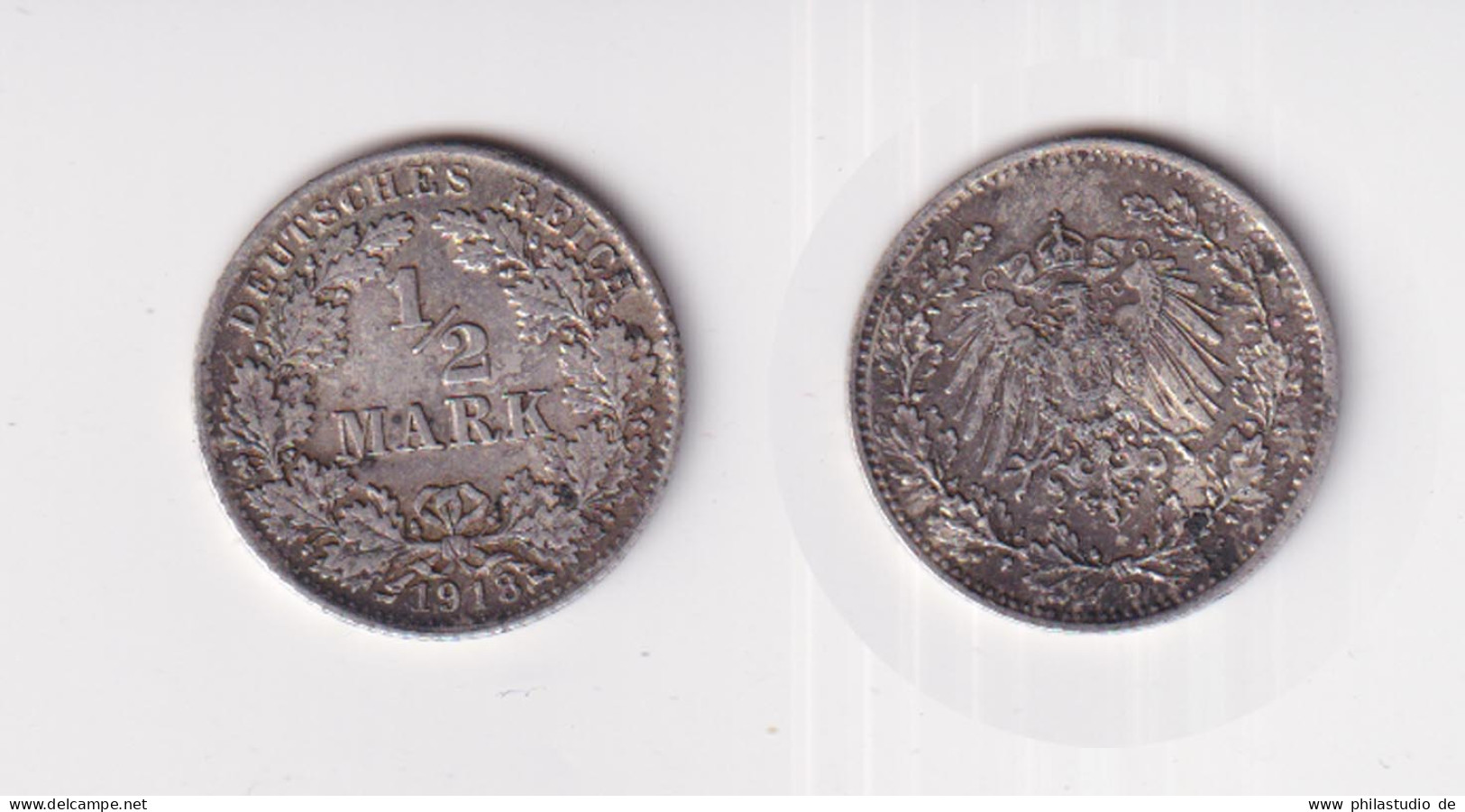 Silbermünze Kaiserreich 1/2 Mark 1918 D Jäger Nr. 16 /79 - Andere - Europa