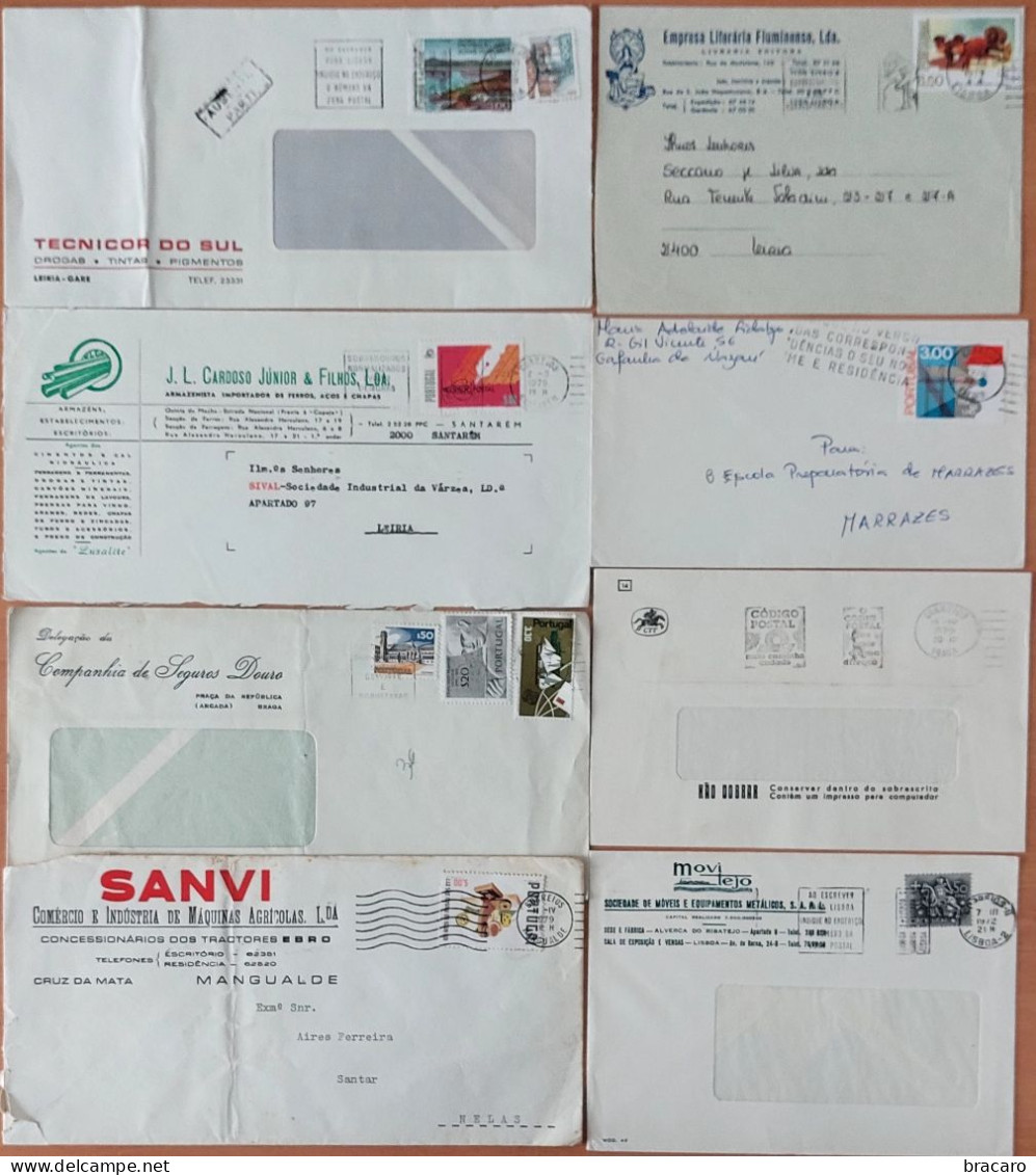 Portugal - Lote De 8 Cartas / Cover - Com Flâmulas / Streamer - Storia Postale