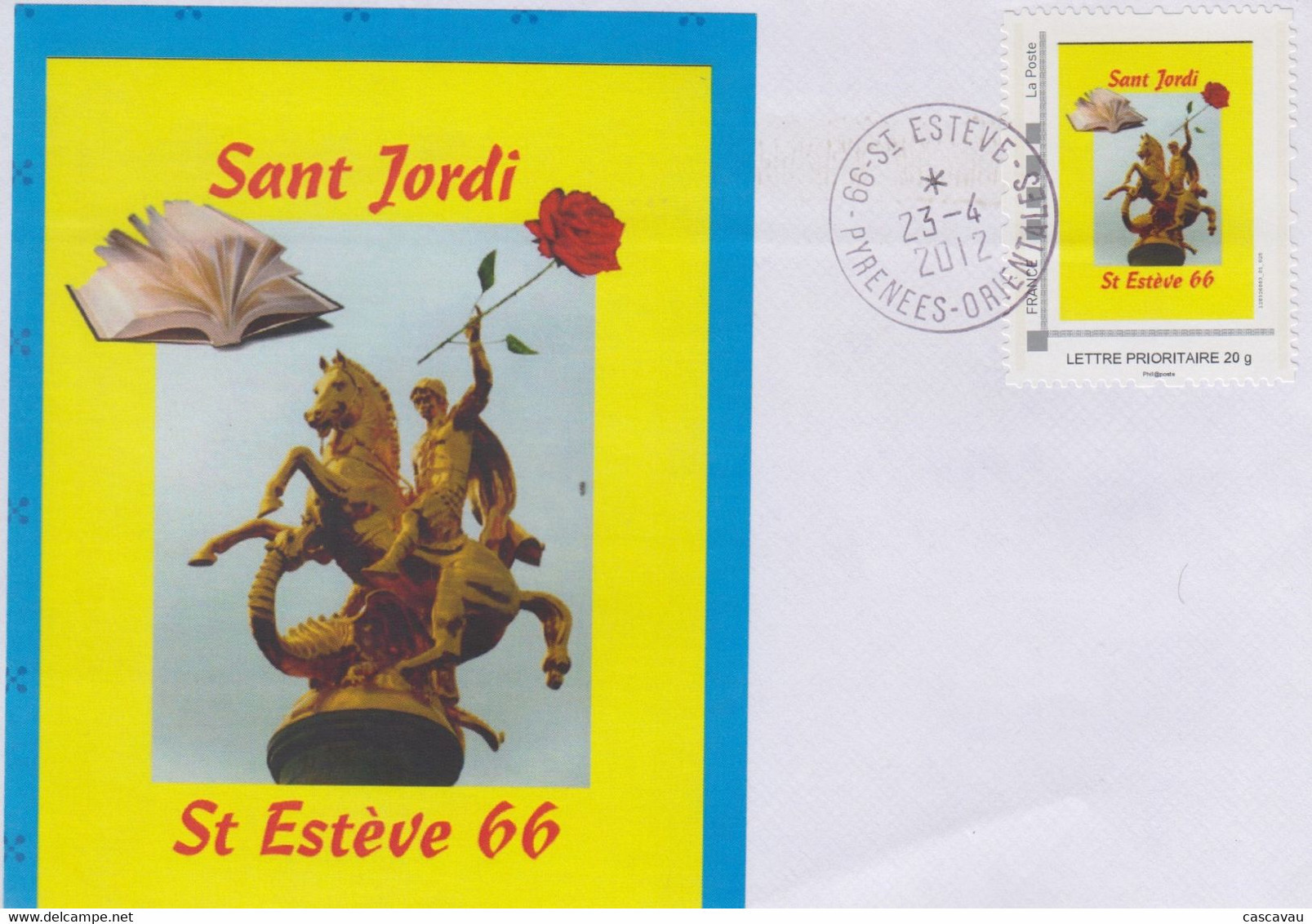 Enveloppe   FRANCE    SANT  JORDI     SAINT  ESTEVE    2012 - Andere & Zonder Classificatie