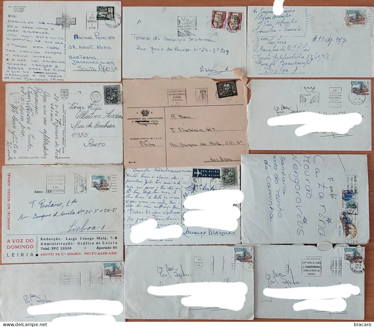 Portugal - Lote De 12 Cartas / Cover - Com Flâmulas / Streamer - Cartas & Documentos