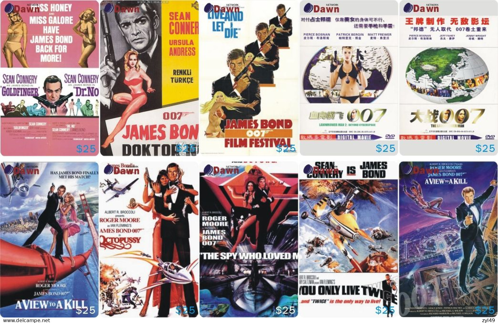 M13010 China phone cards James Bond 007 80pcs