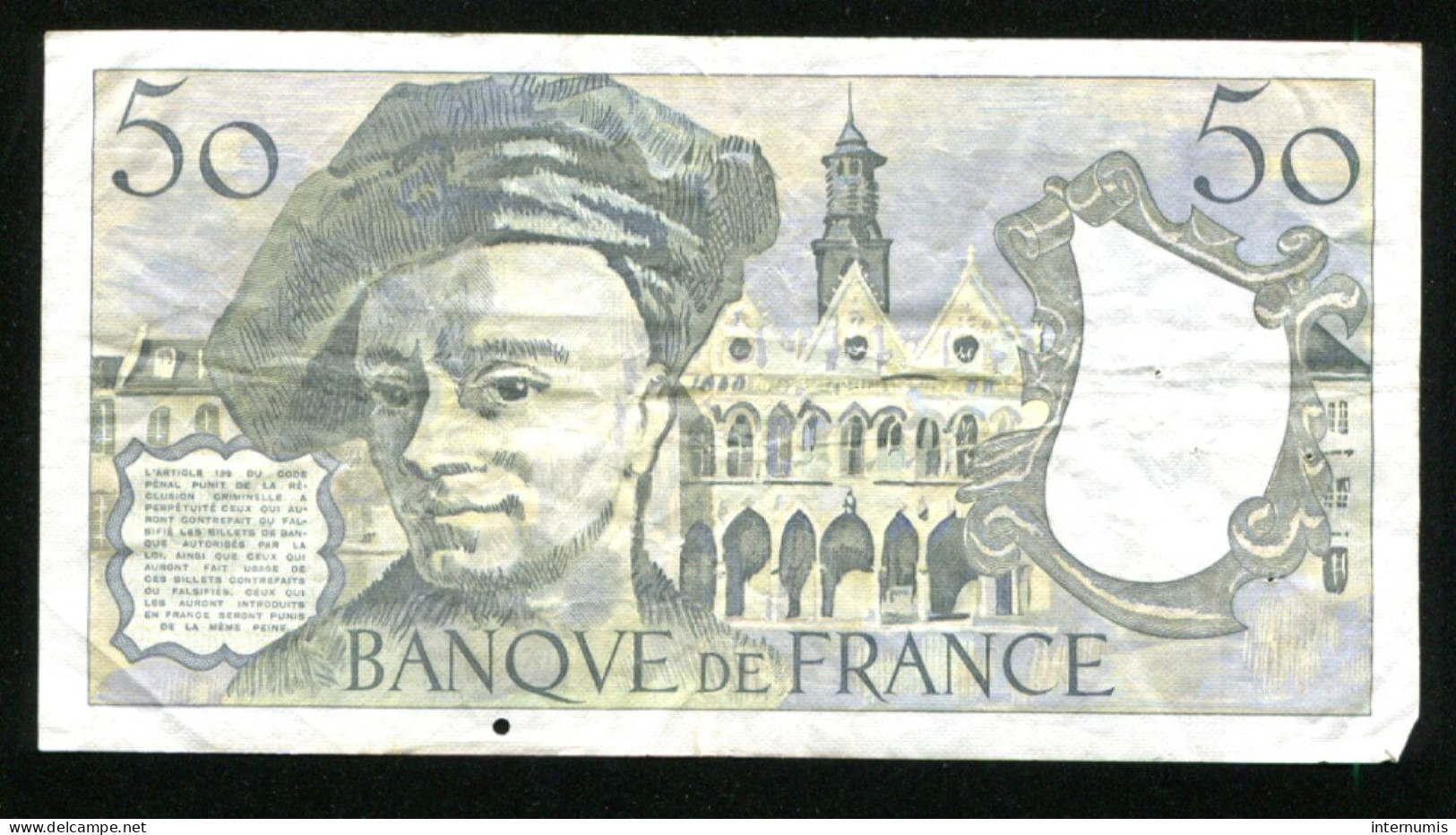 France, 50 Francs, Quentin De La Tour, 1978, N° : T.12-724498, TB (F), Pick#152a, F.67.03 - 50 F 1976-1992 ''Quentin De La Tour''