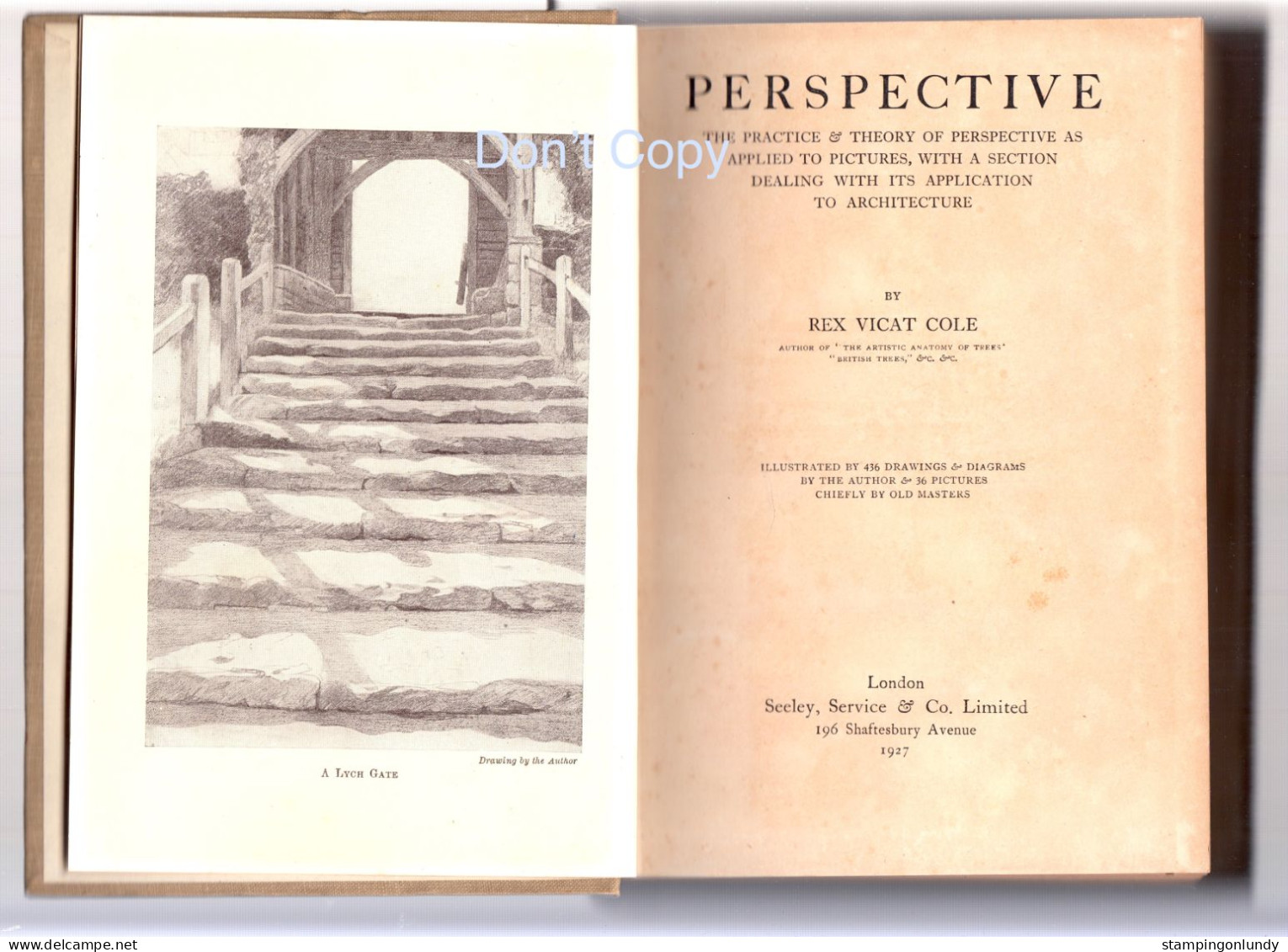 41.Perspective As Applied To Pictures RV Cole New Art Library 1927 Hardback By The New Art Library London Price Slashed! - 1900-1949