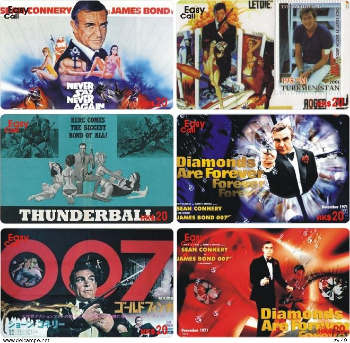 M13012 China phone cards James Bond 007 72pcs