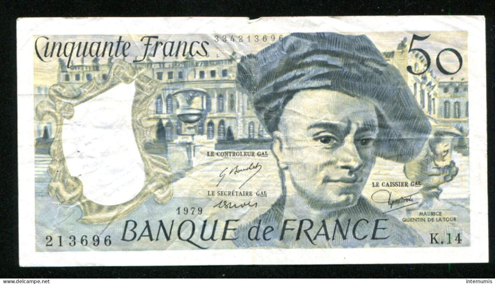 France, 50 Francs, Quentin De La Tour, 1979, N° : K.14-213696, TB (F), Pick#152a, F.67.04 - 50 F 1976-1992 ''Quentin De La Tour''