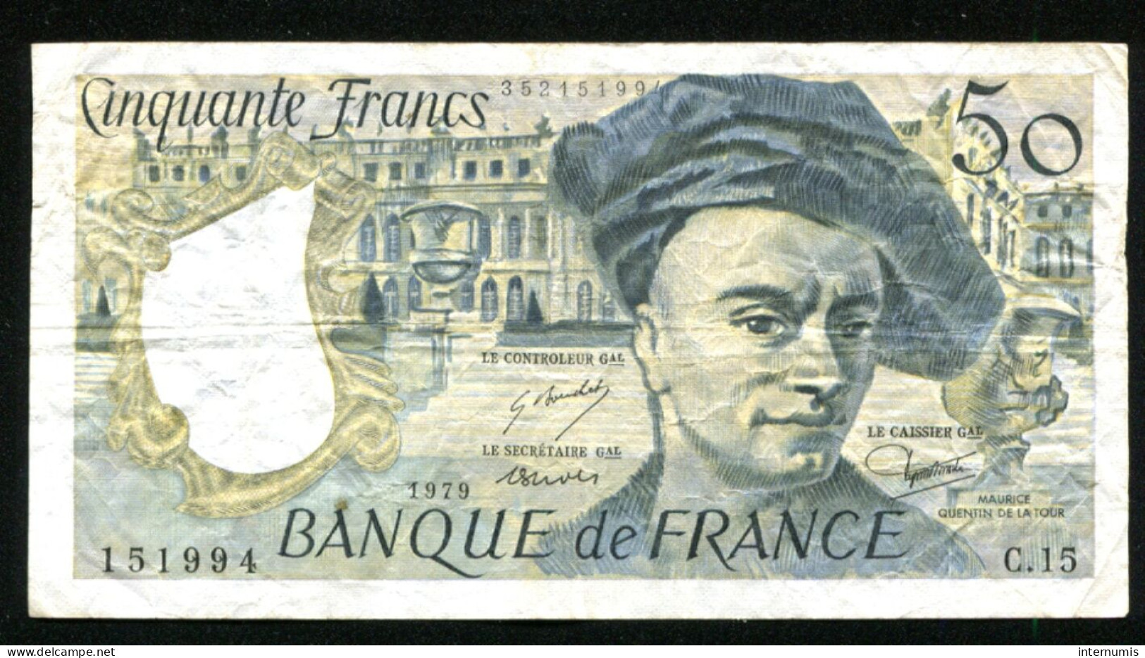 France, 50 Francs, Quentin De La Tour, 1979, N° : C.15-151994, TB (F), Pick#152a, F.67.04 - 50 F 1976-1992 ''Quentin De La Tour''