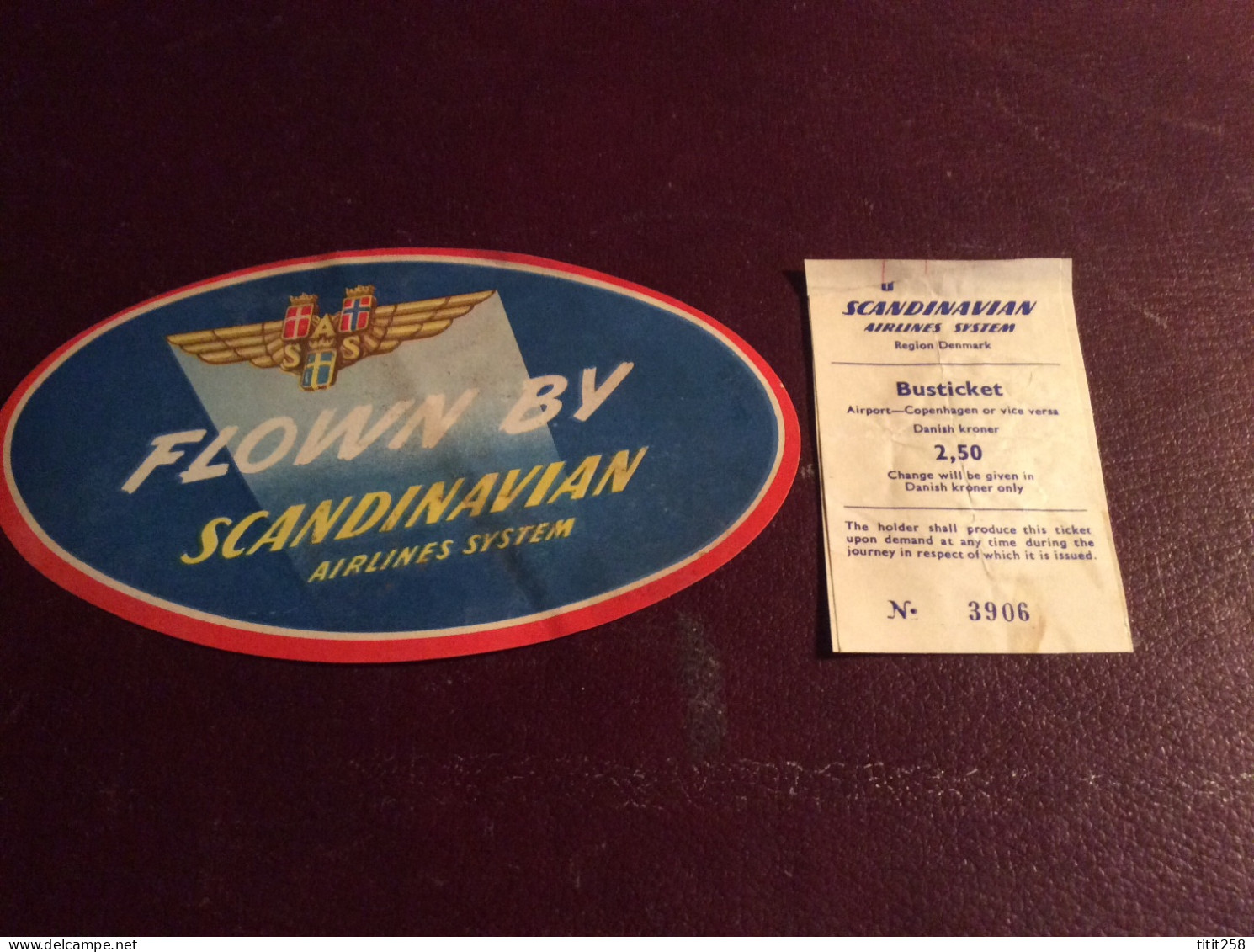 FLOWN BY SCANDINAVIAN AIRLINES SYSTEM  Scandinavie ( Avions Aéroports ) - Baggage Labels & Tags