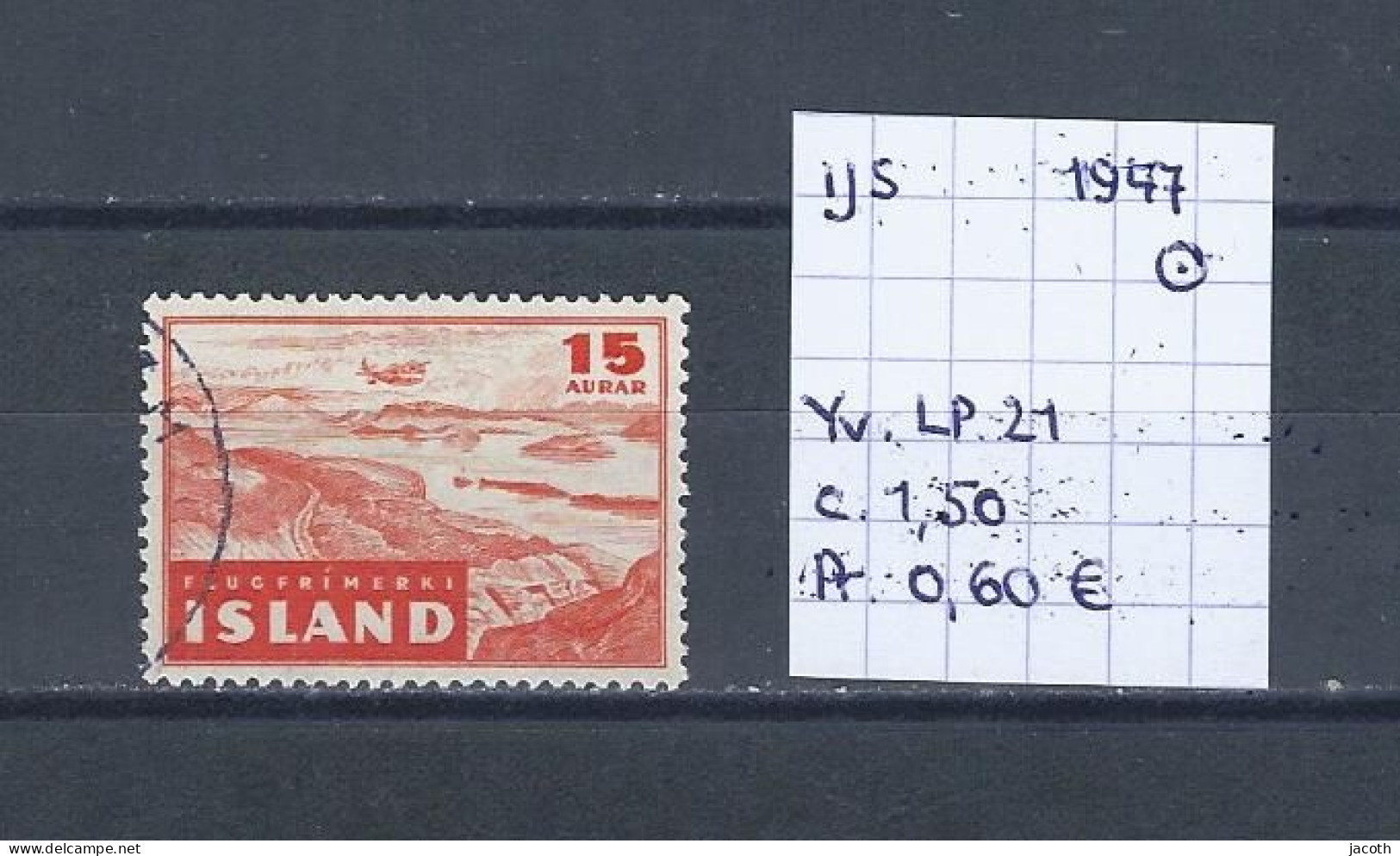 (TJ) IJsland 1947 - YT LP. 21 (gest./obl./used) - Airmail