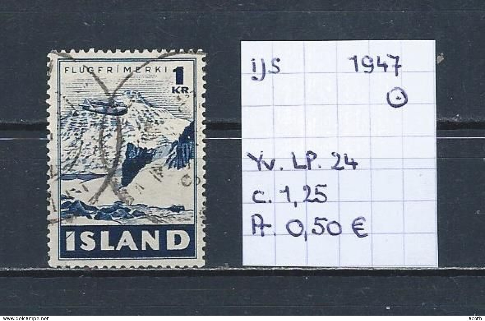 (TJ) IJsland 1947 - YT LP. 24 (gest./obl./used) - Airmail