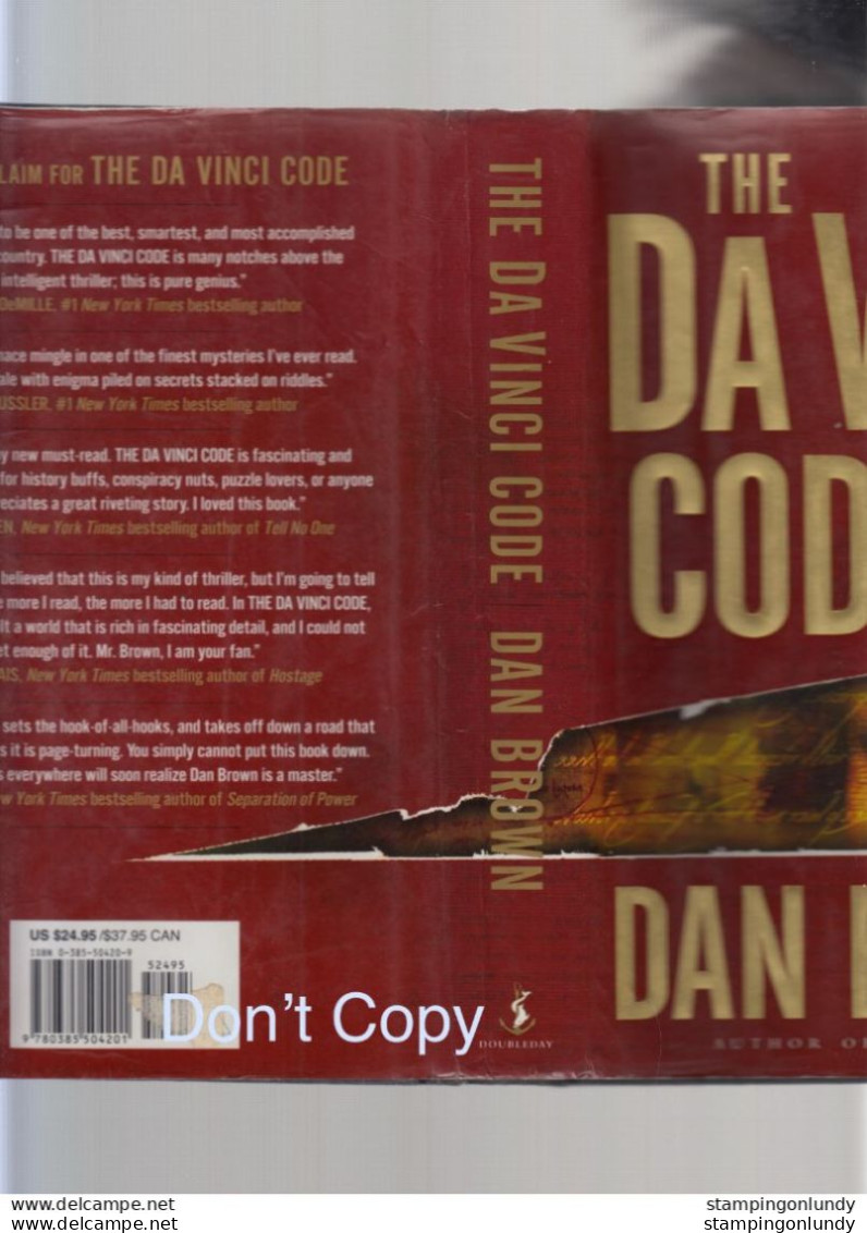 49. The Da Vinci Code Dan Brown First Edition/1st Hardback Doubleday & Co. Inc. New York 2003 Price Slashed! - Suspenso