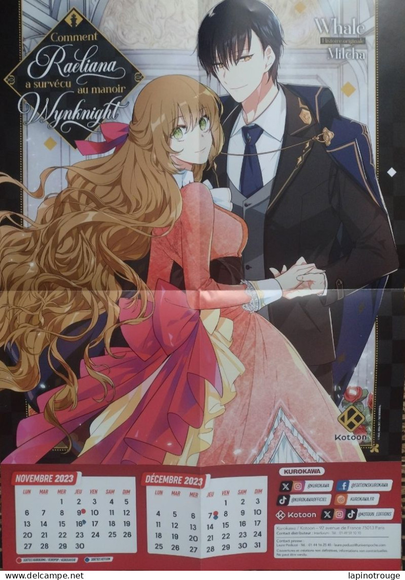 Affiche WHALE Comment Raeliana A Survécu Au Manoir Wynknight Manga Kurokawa 2023 - Afiches & Offsets