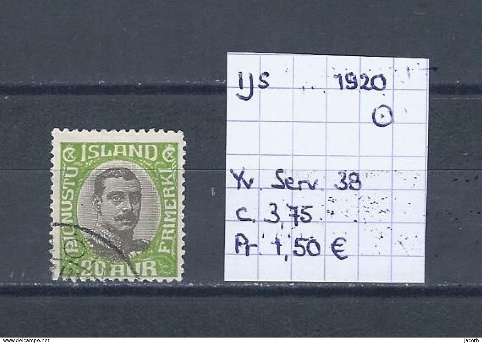 (TJ) IJsland 1920 - YT Service 38 (gest./obl./used) - Service