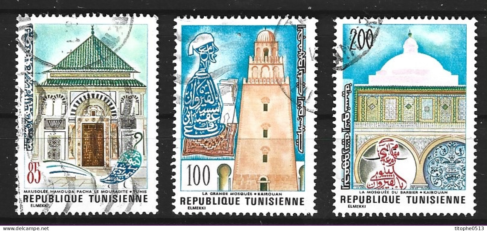 TUNISIE. Timbres De 1976 Oblitérés. Mausolée/Mosquée. - Mosquées & Synagogues