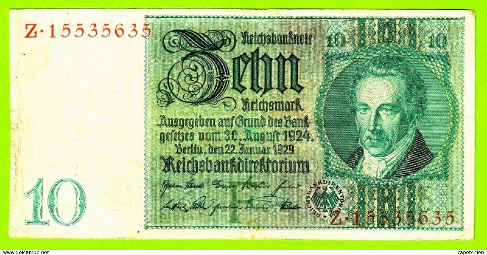 ALLEMAGNE / 10 MARK / 30 AOUT 1924 / TTB - 10 Mark