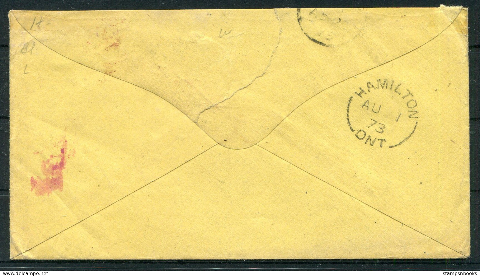 1863 Canada Canadian Packet Steamship "PAID 6" Cover Granton, Hamilton Ontario - England - Brieven En Documenten