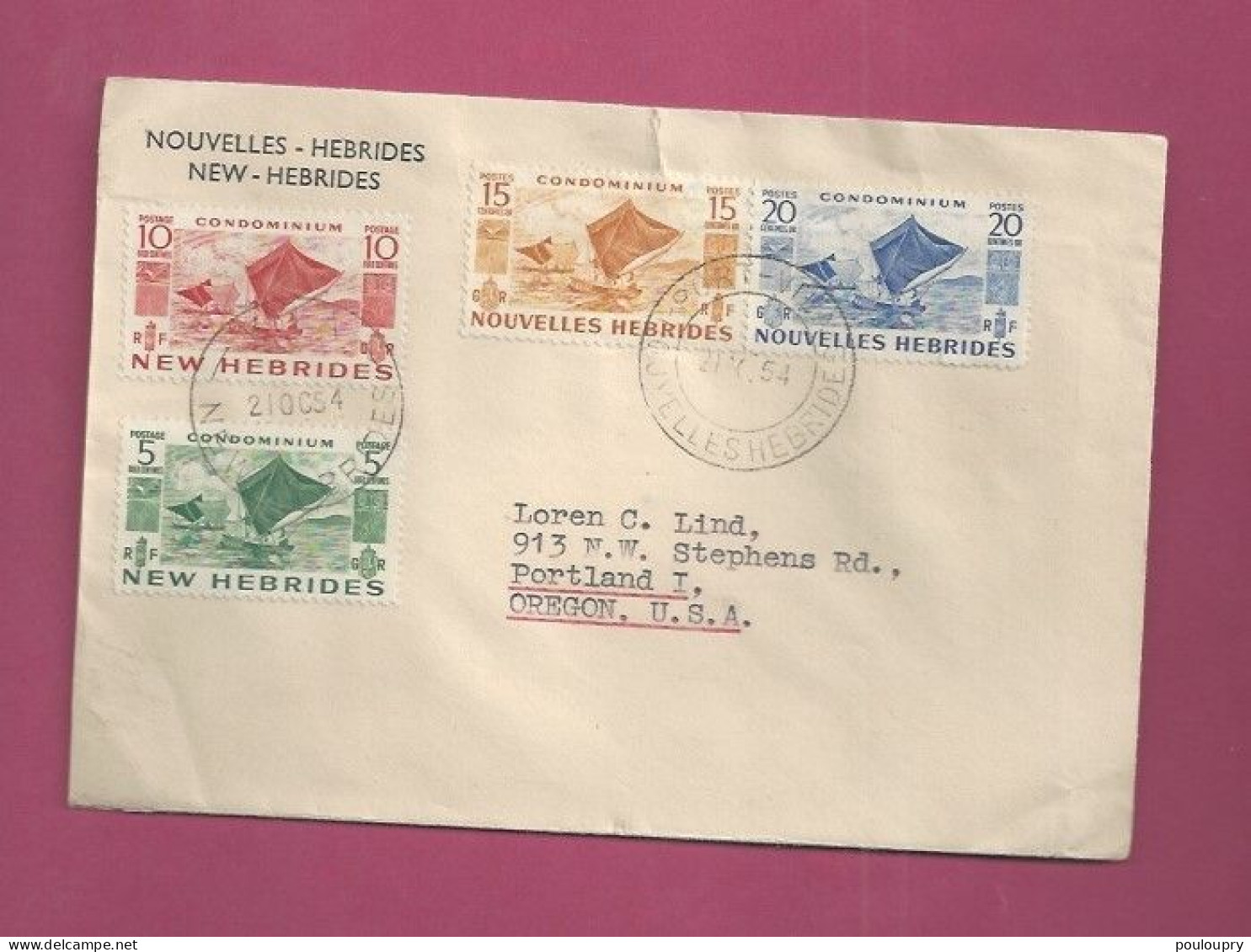Lettre De 1954 Pour Les EUAN - YT N° 144 à 1147 - Lettres & Documents