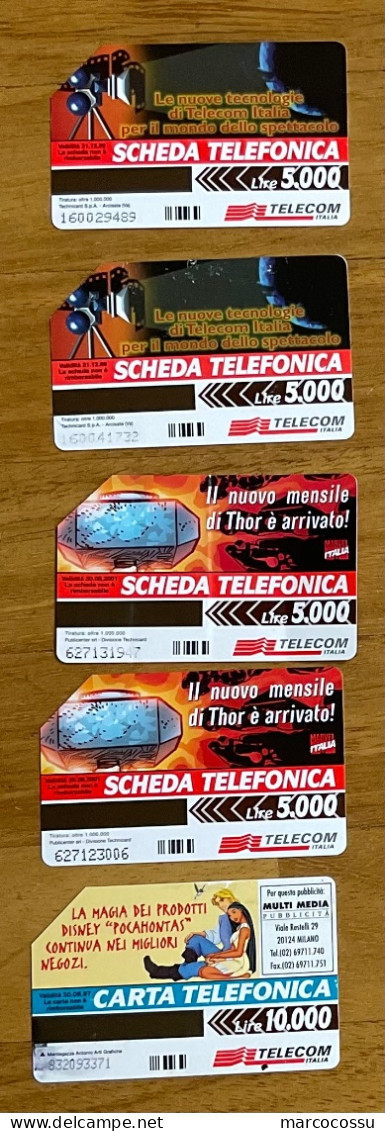 5 Schede Telefoniche - Cinema