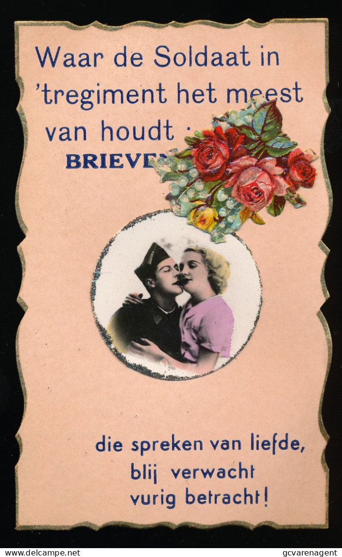 FANTASIE - WAAR DE SOLDAAT IN 'T REGIMENT HET MEEST VAN HOUDT : BRIEVEN DIE SPREKEN VAN LIEFDE - COLLAGE - Sammlungen & Sammellose