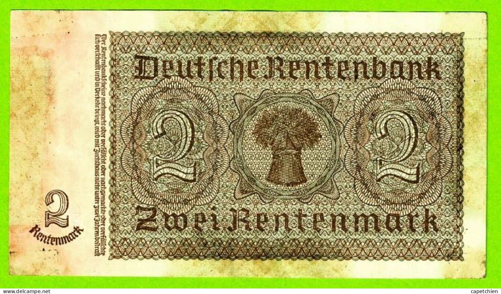 ALLEMAGNE / 2 RENTENMARK  / 30 JANVIER 1937 / TTB - 2 Rentenmark