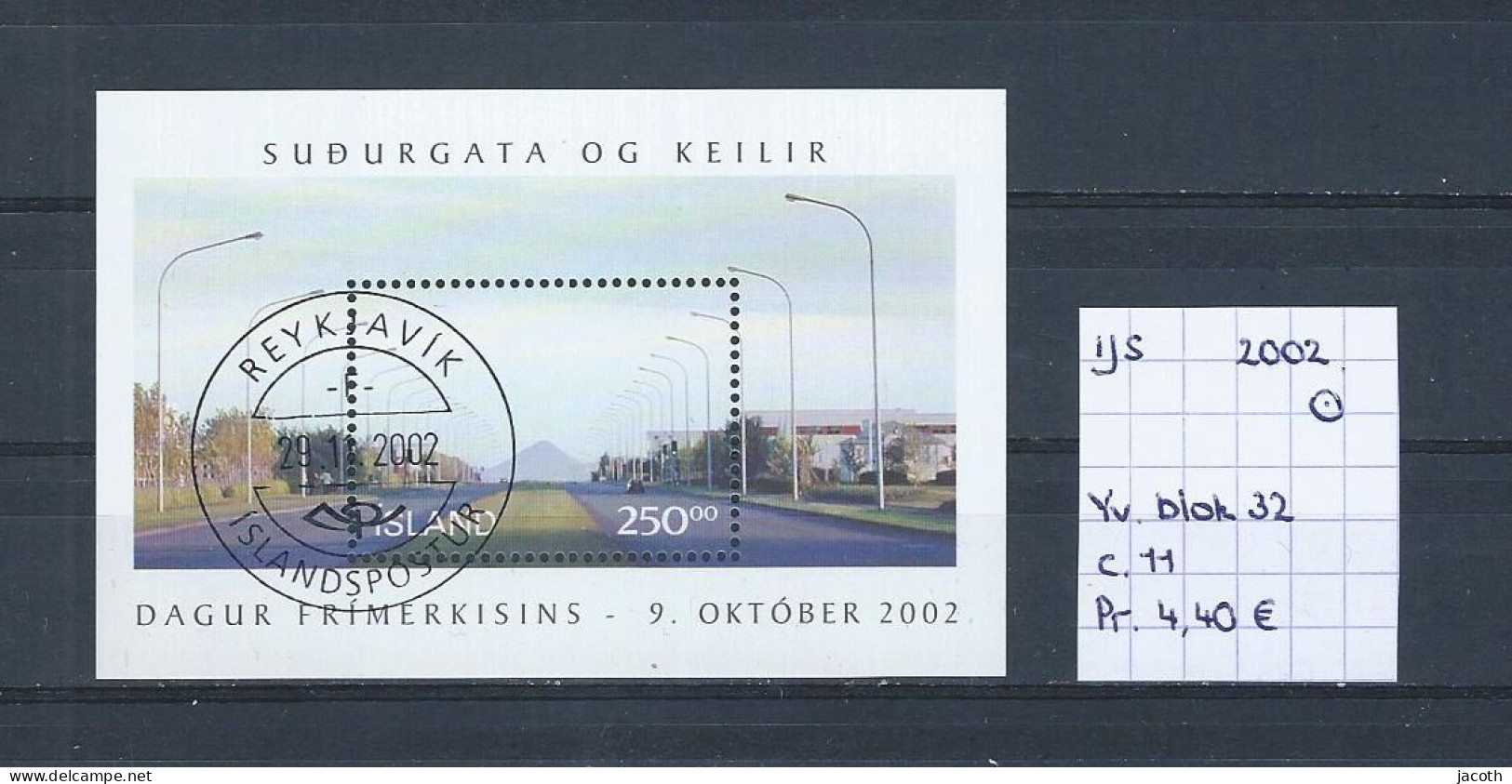 (TJ) IJsland 2002 - YT Blok 32 (gest./obl./used) - Blokken & Velletjes