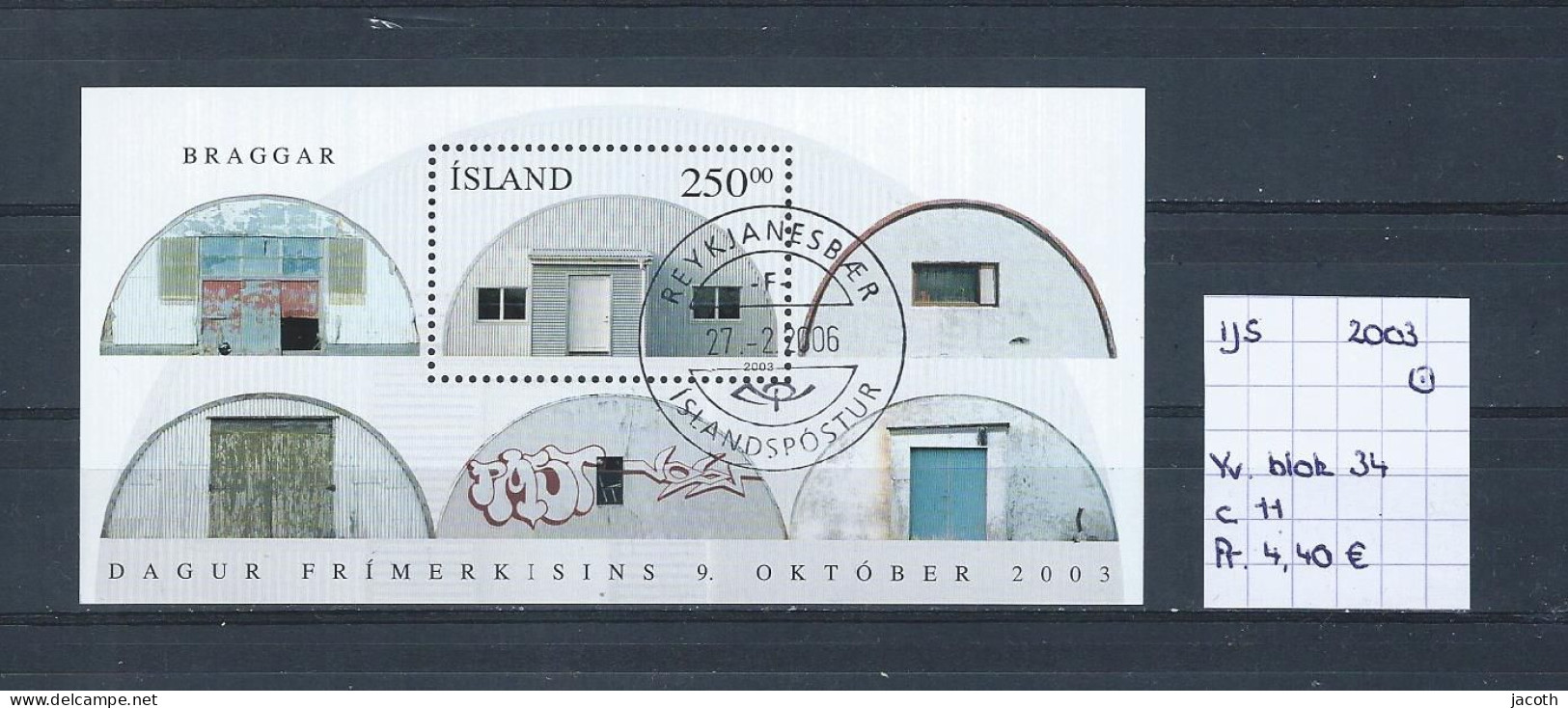 (TJ) IJsland 2003 - YT Blok 34 (gest./obl./used) - Hojas Y Bloques