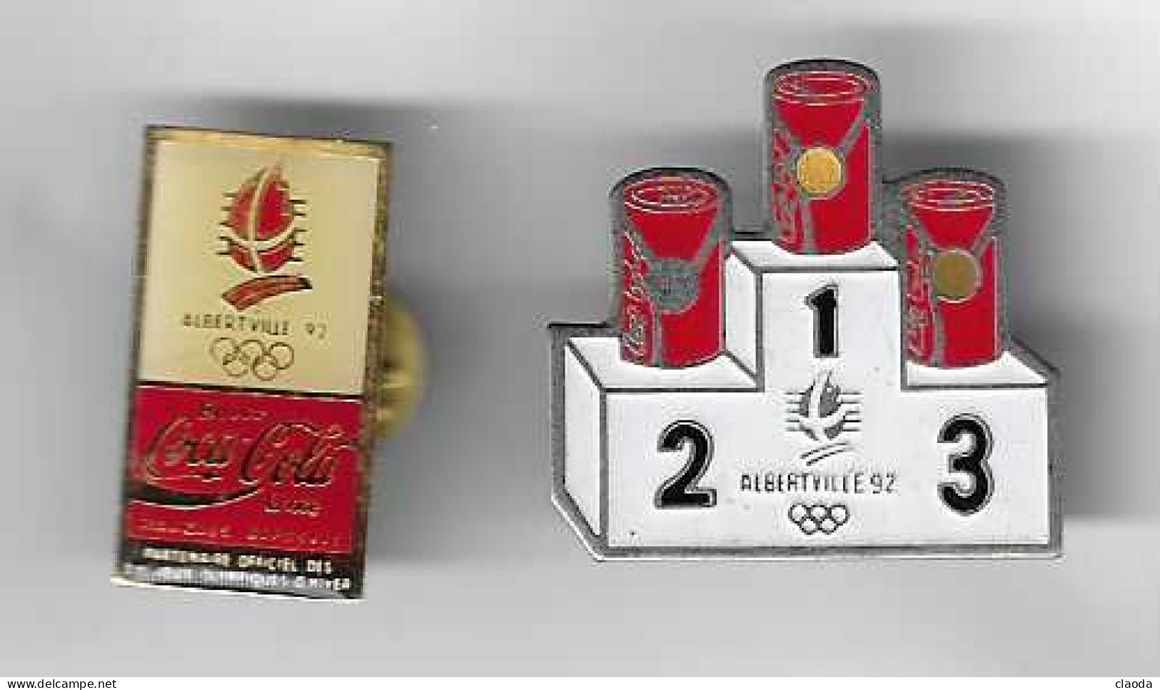 P29 - PIN'S COCA COLA   - SPORT J.O ALBERTVILLE 92 (2 Exemplaires) - Coca-Cola