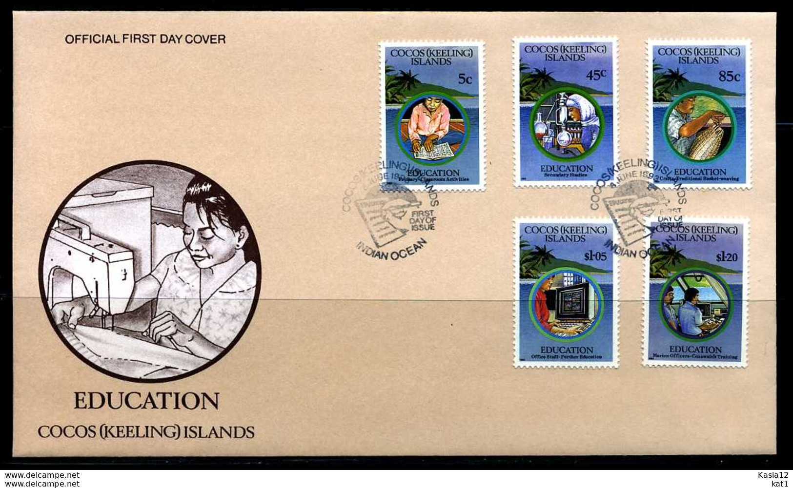 E01292)Kokosinseln FDC 294/8 Bildung - Cocos (Keeling) Islands