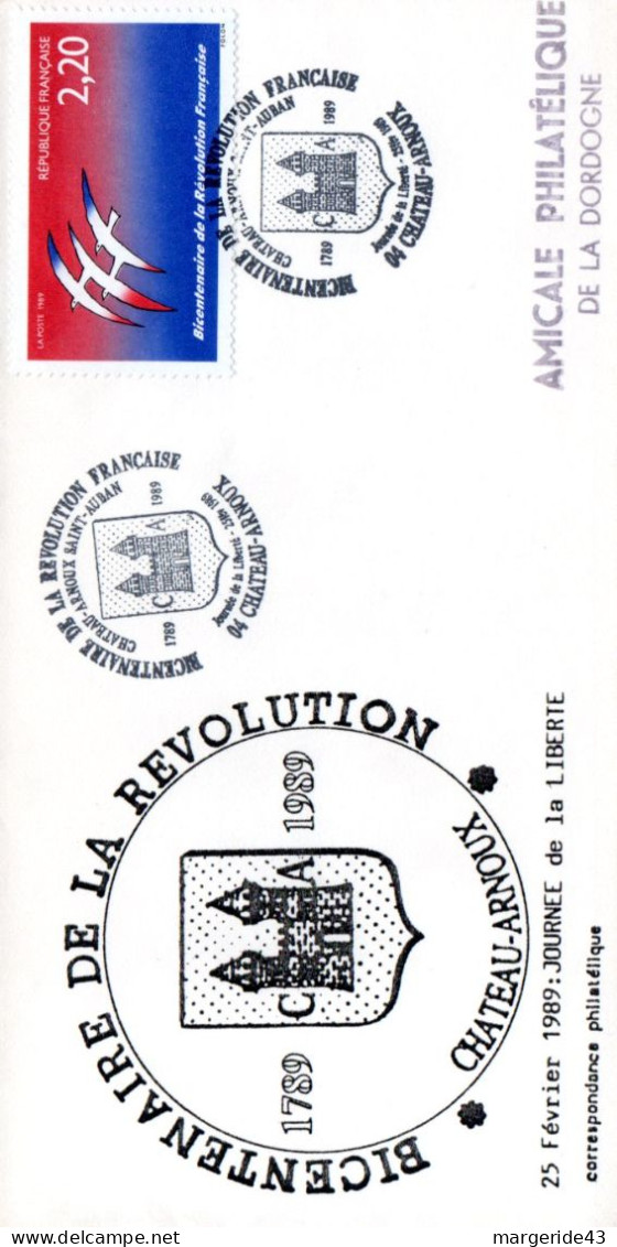 BICENTENAIRE REVOLUTION JOURNEE DE LA LIBERTE à CHATEAU ARNOUX ALPES DE HAUTE PROVENCE 1989 - Rivoluzione Francese
