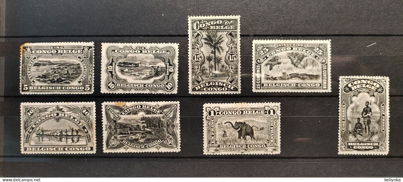 Congo Belge - 64/71 - Tirage En Noir Et Blanc - 1915 - Défauts - Sans Gomme - Unused Stamps