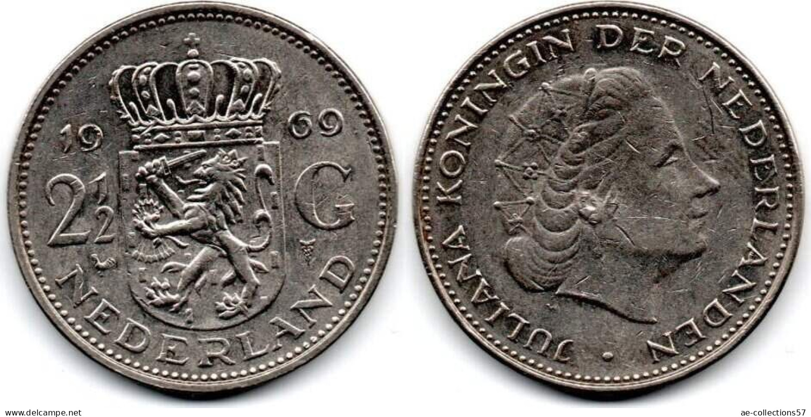 MA 29052  / Pays Bas - Netherlands - Niederlande 2.5 Gulden 1969 TTB - 1948-1980: Juliana