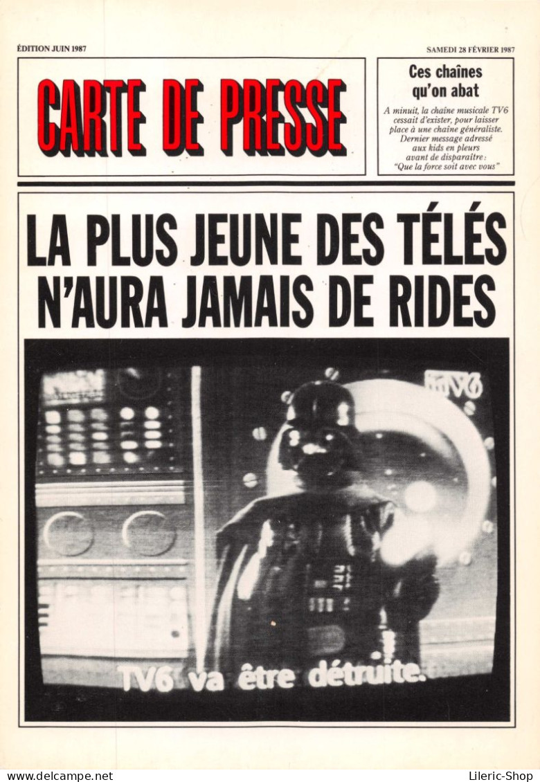 CPM - CARTE DE LA PRESSE - ED. UBIQUE GROUP - LA PLUS JEUNE DES TÉLÉS N'AURA JAMAIS DE RIDES - Humour