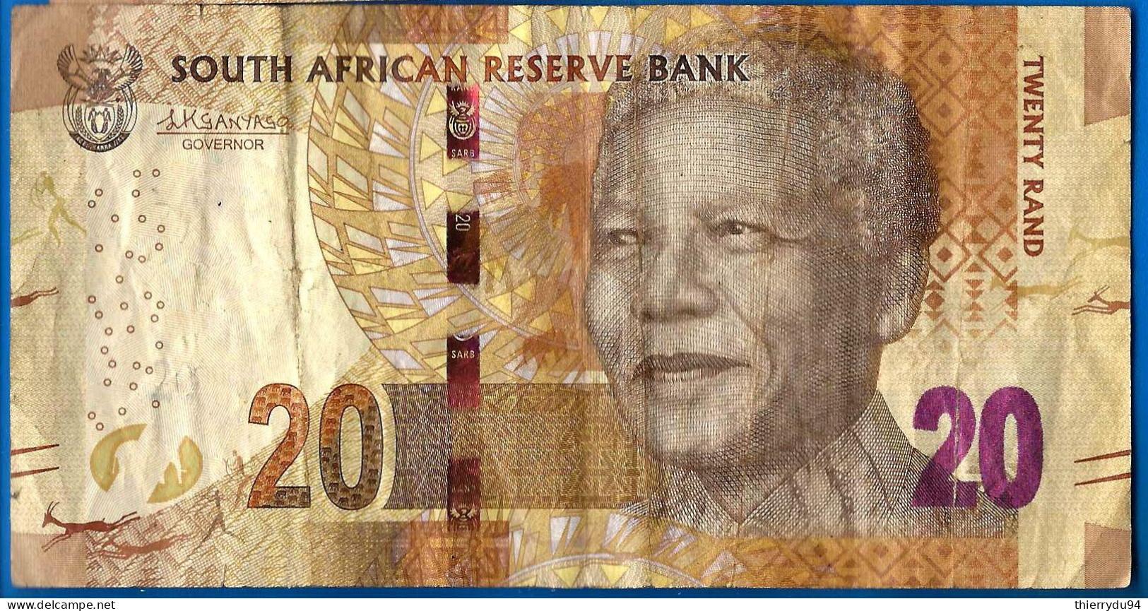 Afrique Du Sud 20 Rand 2015 Sign Kganyago Nelson Mandela Animal South Africa Que Prix + Port Billets Rands - Sudafrica