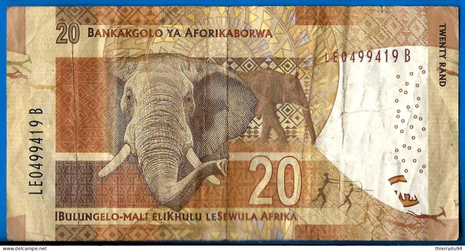 Afrique Du Sud 20 Rand 2015 Sign Kganyago Nelson Mandela Animal South Africa Que Prix + Port Billets Rands - Sudafrica