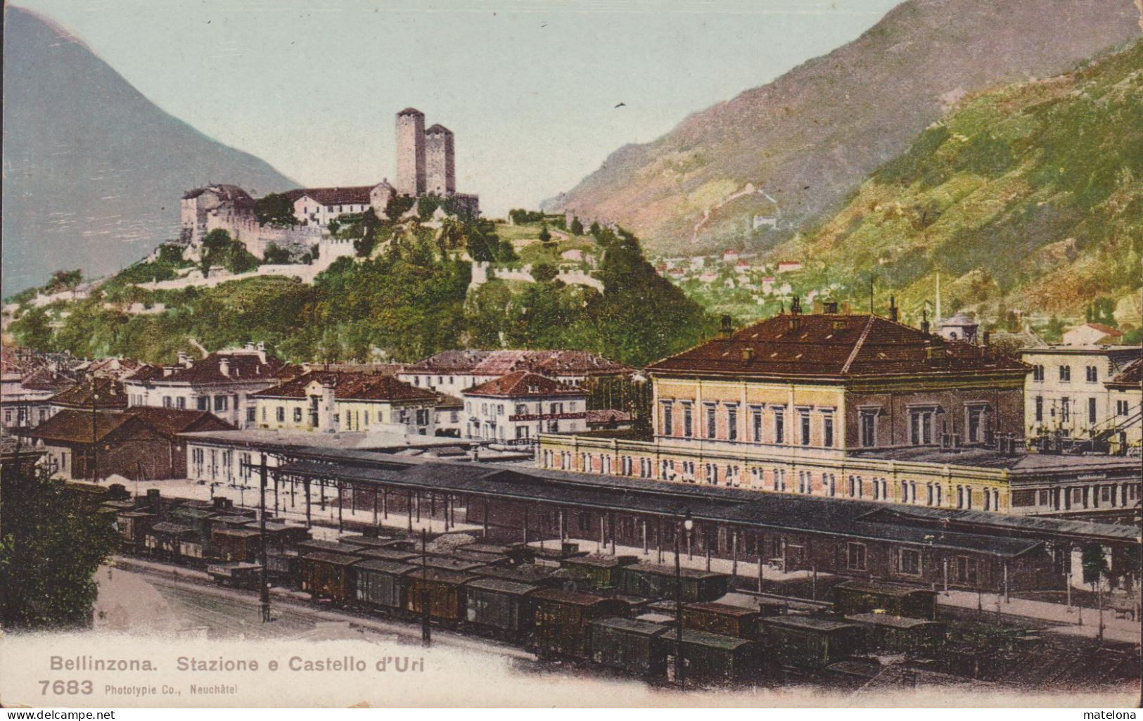 SUISSE TI TESSIN BELLINZONA  STAZIONE E CASTELLO D'URI - Bellinzone