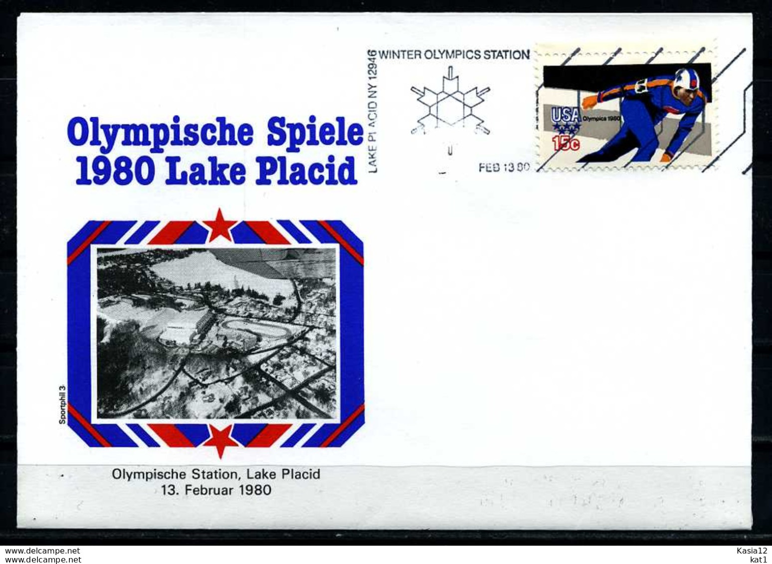 E07604)Olympia 80 Sonderbeleg Lace Placid 1980 - Invierno 1980: Lake Placid