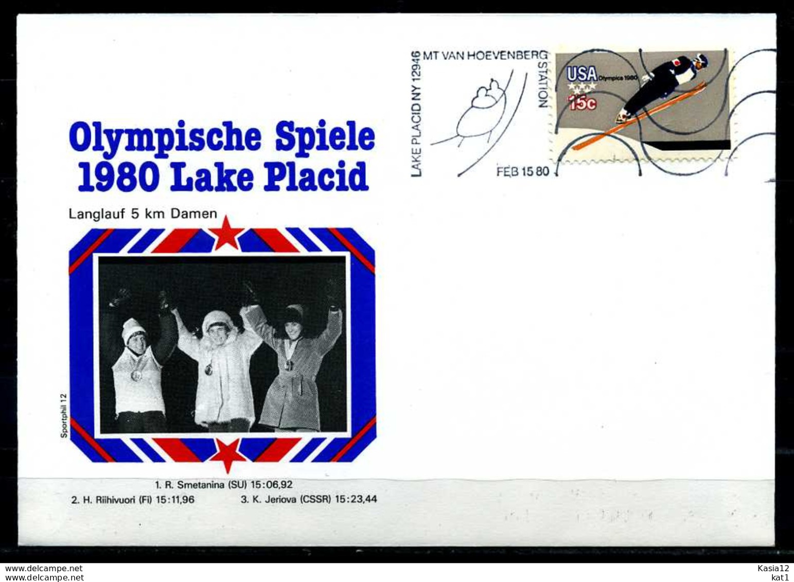 E07609)Olympia 80 Sonderbeleg Lace Placid 1980 - Hiver 1980: Lake Placid