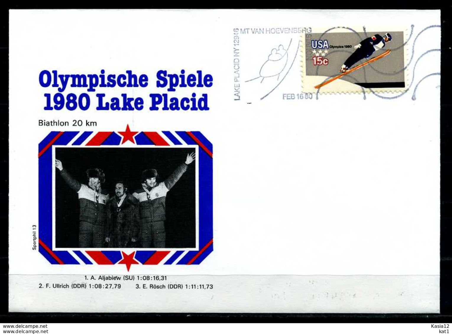 E07612)Olympia 80 Sonderbeleg Lace Placid 1980 - Hiver 1980: Lake Placid