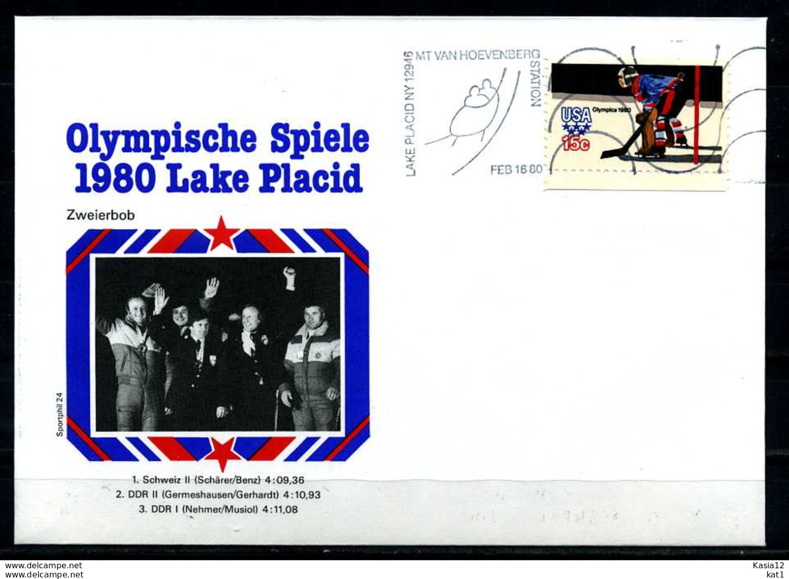 E07613)Olympia 80 Sonderbeleg Lace Placid 1980 - Invierno 1980: Lake Placid