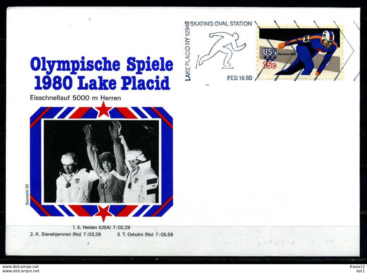 E07616)Olympia 80 Sonderbeleg Lace Placid 1980 - Hiver 1980: Lake Placid